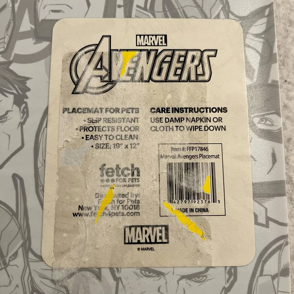 Marvel Avengers No Slip Kitchen Pet Bowl Mat